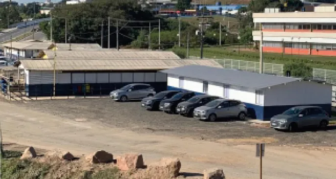 Estrutura modular instalada em obra